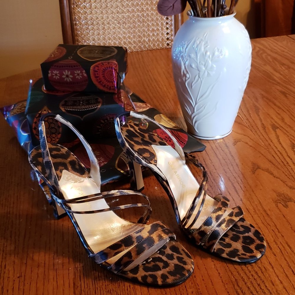 Capparos Womens Leopard Print Heels 9M